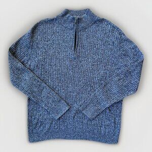 Fairlane Cashmere/Cotton Quarter Zip Pullover Sweater Men's Size Medium Grey